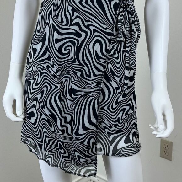 Caution To The Wind Women Size S Black Faux Wrap Mini NEW Dress Pullover Retro - Picture 4 of 13